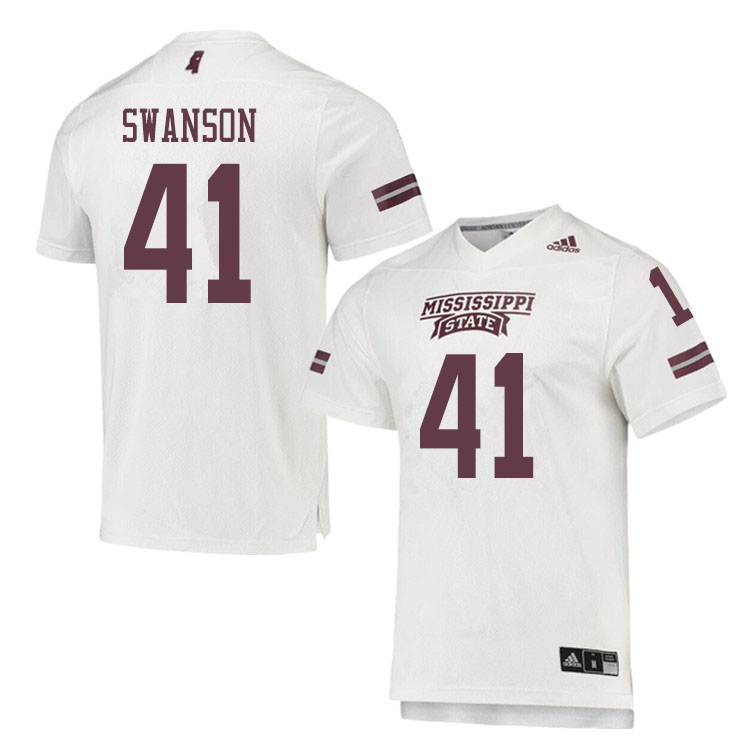Men #41 Cody Swanson Mississippi State Bulldogs College Football Jerseys Sale-White